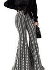 Trendy Color Block Flared Pants for Women