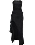 Elegant Strapless Bodycon Dress with Slit