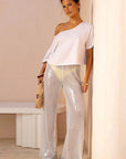 Stylish Sheer Mesh Wide Leg Pants for Women