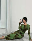 Elegant Floral Print Dress for Women