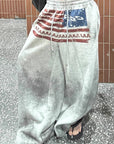 Sexy American Flag Print Drawstring Pants