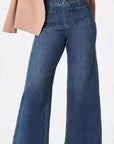 Elegant Wide Leg Women's Jeans with Pockets
