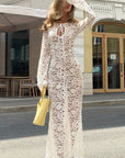 Chic Sheer Lace Long Sleeve Dress