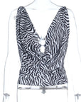 Sexy Deep V Zebra Print Top for Women