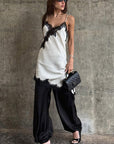Spring Color Block Lace Splicing Dress