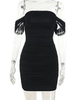 Elegant Off-Shoulder Dress with Ruffles