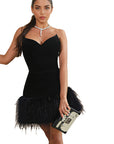 Chic Strapless Mini Dress with Ruffled Hem
