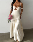 Elegant Off-Shoulder Spliced Dress