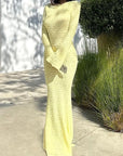 Elegant Backless Long Sleeve Dress