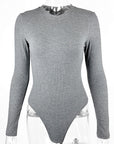 Spring Women's Ribbed Long Sleeve Bodysuit