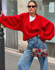 Thick Warm Cross V-Neck Long Sleeve Coat for Women