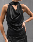 Elegant Black Halter Neck Dress for Women
