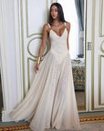 Elegant Long Dress with Sheer A-Line Design