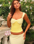 Color Block Pleated Cami Top for Women
