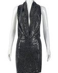 Stylish Sequin Hooded Backless Dress