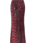 Leopard Print Sequin Layered Skirt for Women