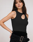 Sexy Hollow Ribbed Tank Top for Women