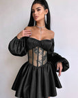 Elegant Satin One-Shoulder Mini Dress