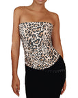 Sexy Leopard Print Strapless Top for Women