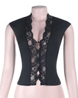 Stylish V-Neck Lace Top for Casual Wear