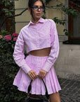 Stylish Striped Long Sleeve Tennis Set for Women