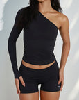 Stylish Long Sleeve T-Shirt and Shorts Set