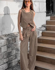 Chic Khaki Two-Piece Set for Women