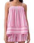 Summer Sleeveless Striped Sweet Style Set