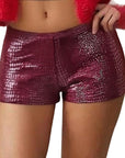 Slim Fit Low Waist PU Leather Hot Shorts for Women