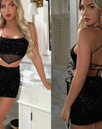 Sexy Two-Piece Lace-Up Mini Dress