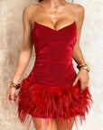 Chic Strapless Mini Dress with Ruffled Hem