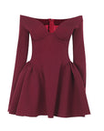 Elegant Slim Fit A-Line Long Sleeve Dress