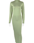Elegant High Neck Long Sleeve Dress