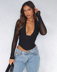 Autumn Fashion Deep V Neck Two-Piece Set