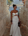Summer European and American Strapless Beach Dress
