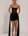 Chic Mesh Panel Ruched Dress for Women