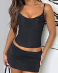 Summer Slim Fit Sheer Lace Camisole Top