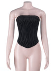 European Style Velvet Strapless Top