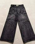 Vintage Patchwork Loose Denim Pants
