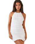 New Spring Summer Backless Ruffled Dress