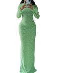 Classic Long Sleeve Velvet Dress for Women