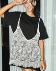 Fashionable Slim Fit Lace Camisole Two-Piece Set
