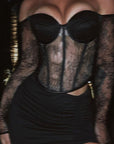 Lace Sexy Off-Shoulder Long Sleeve Top