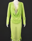 New Women's Hollow Crop Top with Long Sleeves and Skirt Set