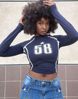 Trendy Women's Long Sleeve T-Shirt with Print