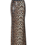 Leopard Print Sequin Layered Skirt for Women