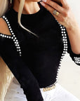New Fashion Women's Hollow Rhinestone Top