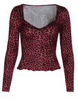 Leopard Print Long Sleeve Top for Women