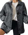 Casual Loose Shoulder Button Denim Jacket