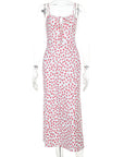 Polka Dot Floral Print Summer Dress